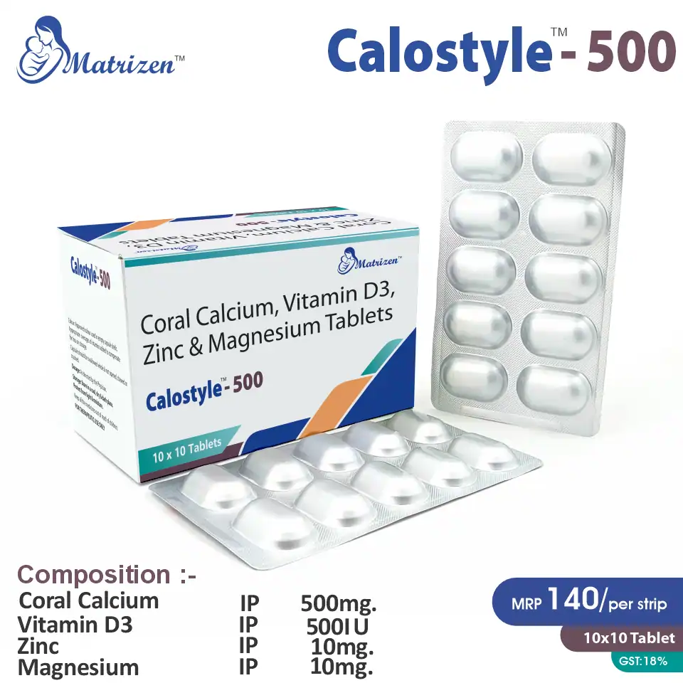 Calcium Carbonate 500mg + Vitamin D3 250 IU Tablet | Best price for PCD Pharma Franchise | Bone health & calcium supplementation
